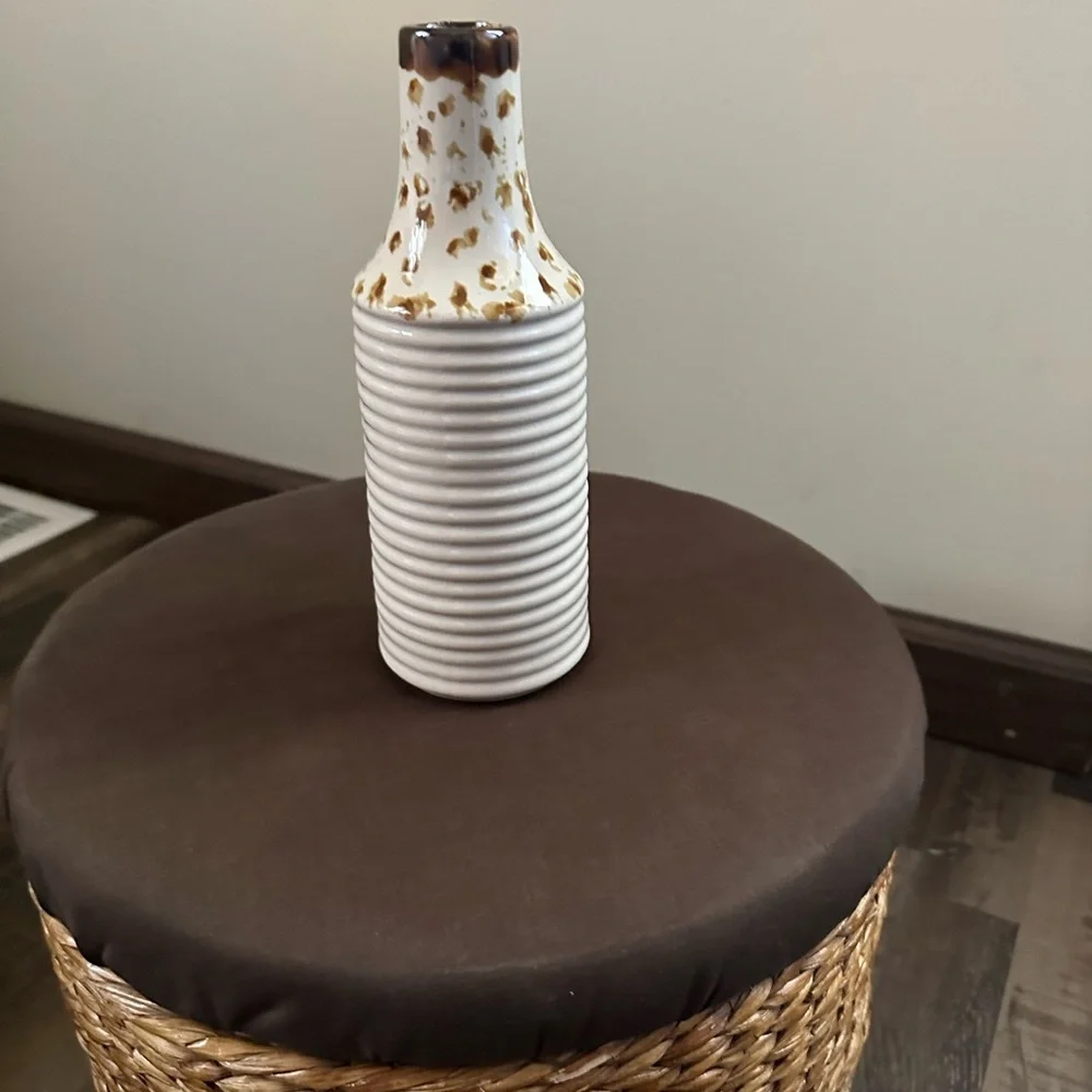 Elegant Cream and Brown Ceramic Vase Set